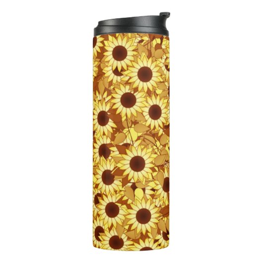Sunflower Pattern, Gold, Yellow and Brown Thermosbeker (Gedraaid links)