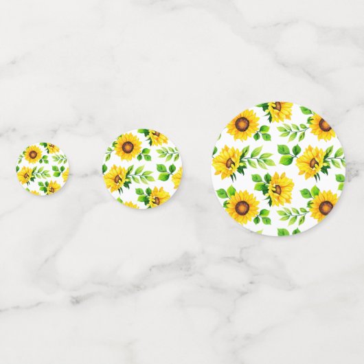 Sunflower Pattern Rustic Country Farmhouse Table Confetti (Achterkanten)