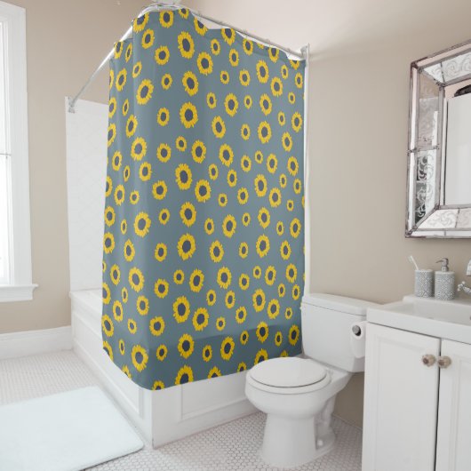Sunflower Pattern Shower Curtain Douchegordijn (In situ)