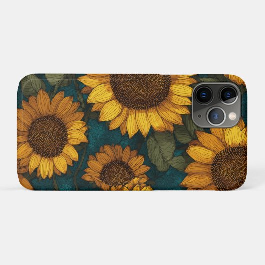 Sunflower Pattern – Summer Floral Case-Mate iPhone Case (Achterkant (horizontaal))