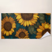 Sunflower Pattern – Summer Floral Strandlaken (Voorkant)