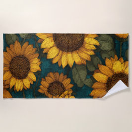 Sunflower Pattern – Summer Floral Strandlaken
