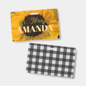 Sunflower Personalized Garden Club Badge (Voor- en achterkant)