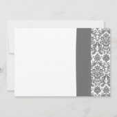 Sunflower Pewter Gray Damask Vrijgezellenfeest Inv Kaart (Achterkant)