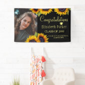 Sunflower PHOTO gold afstuderen felicitaties Spandoek (Insitu)