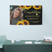 Sunflower PHOTO gold afstuderen felicitaties Spandoek (Beurs)