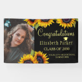 Sunflower PHOTO gold afstuderen felicitaties Spandoek (Horizontaal)
