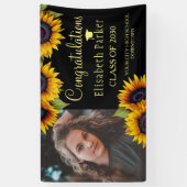 Sunflower PHOTO gold afstuderen felicitaties Spandoek (Verticaal)