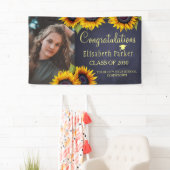 Sunflower PHOTO gold afstuderen felicitaties Spandoek (Insitu)