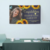 Sunflower PHOTO gold afstuderen felicitaties Spandoek (Beurs)