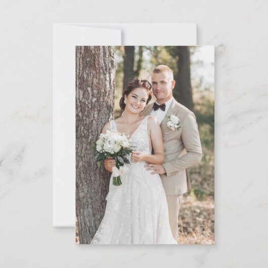 Sunflower Photo Wedding Bedankkaart (Achterkant)