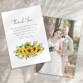 Sunflower Photo Wedding Bedankkaart