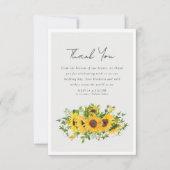 Sunflower Photo Wedding Bedankkaart (Voorkant)