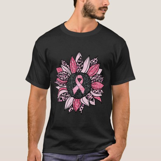 Sunflower Pink Breast Cancer Awareness Women T-shirt (Voorkant)