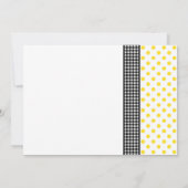 Sunflower Polka Dot Gingham Vrijgezellenfeest Invi Kaart (Achterkant)