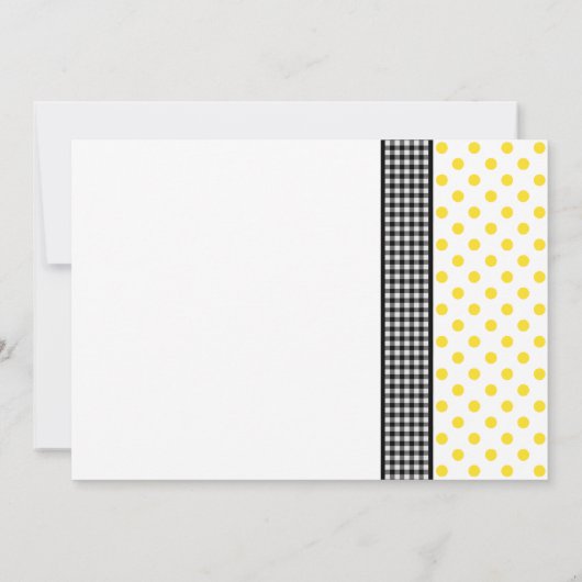 Sunflower Polka Dot Gingham Vrijgezellenfeest Invi Kaart (Achterkant)