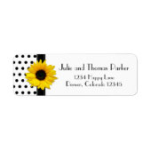 Sunflower Polka Dot Wedding Return Address Etiket (Voorkant)