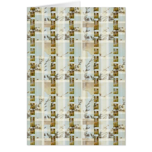 Sunflower Poppy Floralplaid Giftcard (Voorkant)