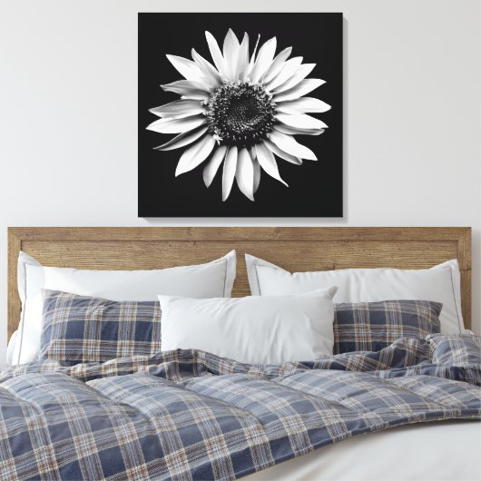 "Sunflower Portrait" — Afdruk van gevlekt Canvas (Insitu (Slaapkamer))