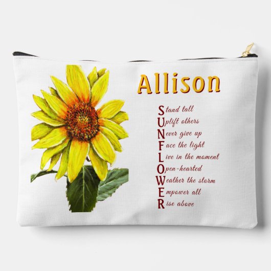 Sunflower Positive Encouragement Cosmetic Bag Etui (Achterkant)