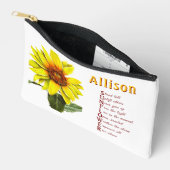 Sunflower Positive Encouragement Cosmetic Bag Etui (Open)