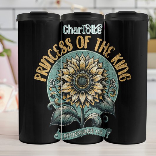 Sunflower Princess of the King Graphic Thermosbeker