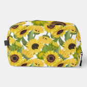 Sunflower Print Customized Canvas Accessory Bag Toilettasje (Voorkant)
