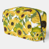 Sunflower Print Customized Canvas Accessory Bag Toilettasje (Rechterhoek)