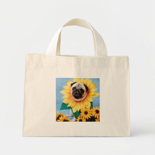 Sunflower Pug Dog Canvas tas (Voorkant)