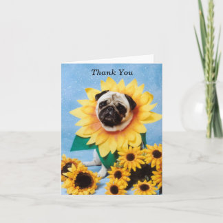 Sunflower Pug - Hartelijk dank Bedankkaart