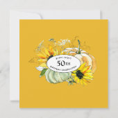 Sunflower Pumpkin Autumn Herfst 50th Birthday Kaart (Achterkant)