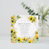 Sunflower Pumpkin Autumn Herfst 60th Birthday Kaart (Staand voorkant)