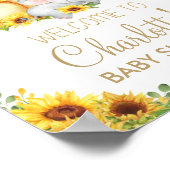 Sunflower Pumpkin Elephant Baby shower Welkom Poster (Hoek)