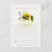 Sunflower Pumpkin Flora-advies voor Baby shower Informatiekaartje (Voorkant)