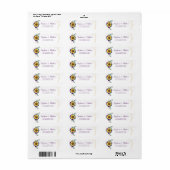 Sunflower Purple Floral Geometric Gold Address Etiket (Full Sheet)