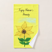 Sunflower Purple Flower Pink Flower Yellow Bad Handdoek (Handdoek)