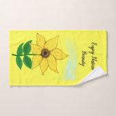 Sunflower Purple Flower Pink Flower Yellow Bad Handdoek (Handdoek)