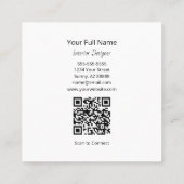 Sunflower QR code Interior Designer Rustic Wood Vierkante Visitekaartje (Achterkant)
