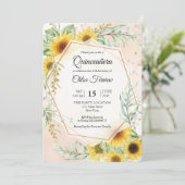 Sunflower Quinceañera Kaart (Staand voorkant)