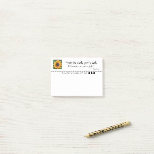 Sunflower radiant Pixel Light Post-it® Notes (Op bureau)