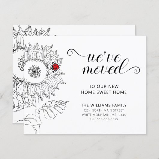 Sunflower Red Ladybug Budget Moving Kaart (Voorkant / Achterkant)