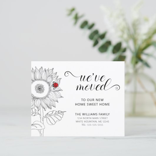 Sunflower Red Ladybug Budget Moving Kaart (Staand voorkant)