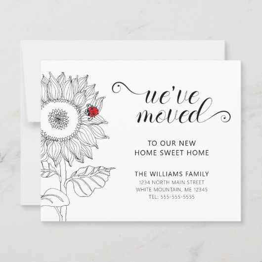 Sunflower Red Ladybug Budget Moving Kaart (Voorkant)
