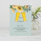 Sunflower Redneck Turquoise verlovingsfeest Kaart (Staand voorkant)