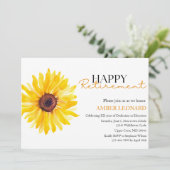 Sunflower Retirement Invitation |Teacher or Admin Kaart (Staand voorkant)