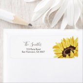 Sunflower Return Address Label Mason Jars Rustic (Insitu)