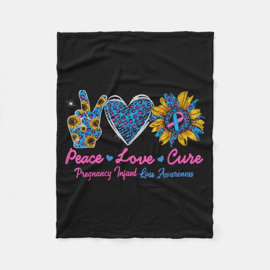 Sunflower Ribbon Pregnancy Infant Loss Awareness C Fleece Deken (Voorkant)