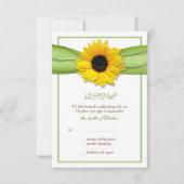 Sunflower Ribbon Wedding Response Kaart (Voorkant)
