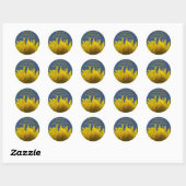Sunflower Rising retouradres Ronde Sticker (Vel)