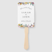 Sunflower Roos Burgundy Wedding Ceremony Programme Handwaaier (Voorkant)